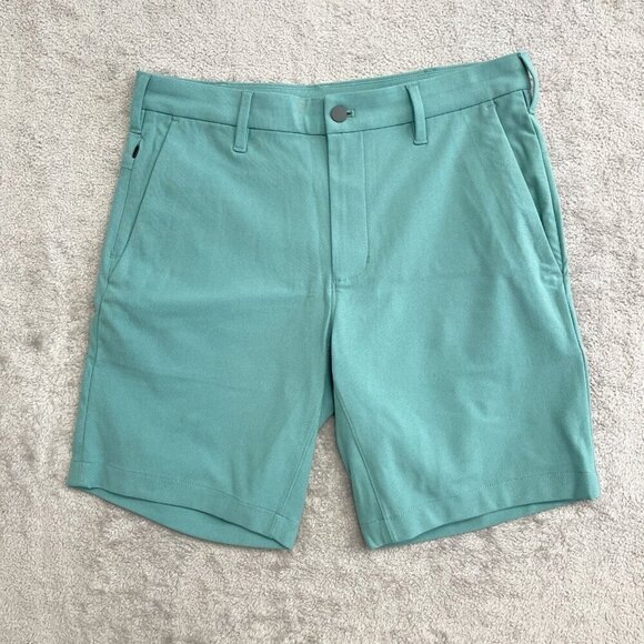 NEW Lands' End Men's 30 Traditional Fit Teal Bermuda Performance Shorts - Picture 2 of 6